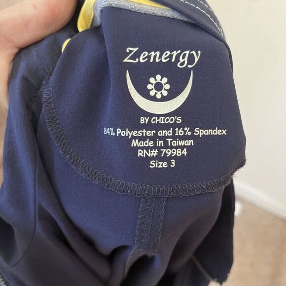 Chico’s Zenergy Full Zip Jacket Size 3 (XL) Blue Lightweight Windbreaker Stretch - Picture 11 of 11